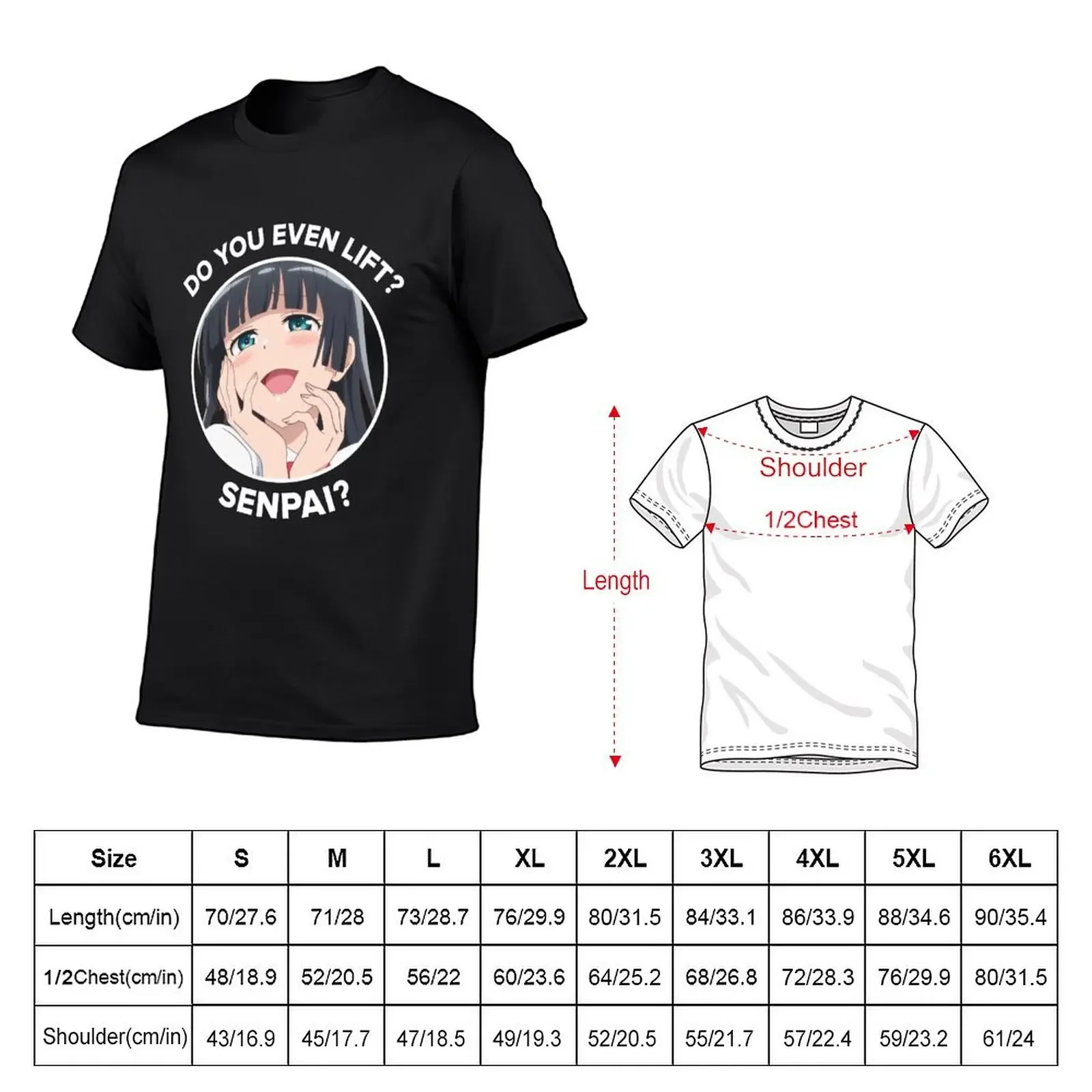 Dumbbell Nan Kilo Moteru? Do you even lift, senpai? Akemi Souryuuin T-Shirt baggy shirts korean fashion mens clothes