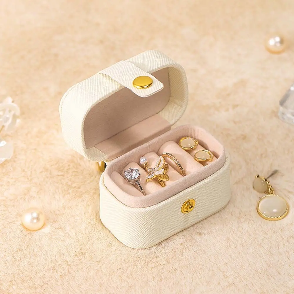 

Fashion Simple PU Leather Packaging Box Travel Gift Earring Holder Jewelry Storage Case Jewelry Organizer Ring Display Box