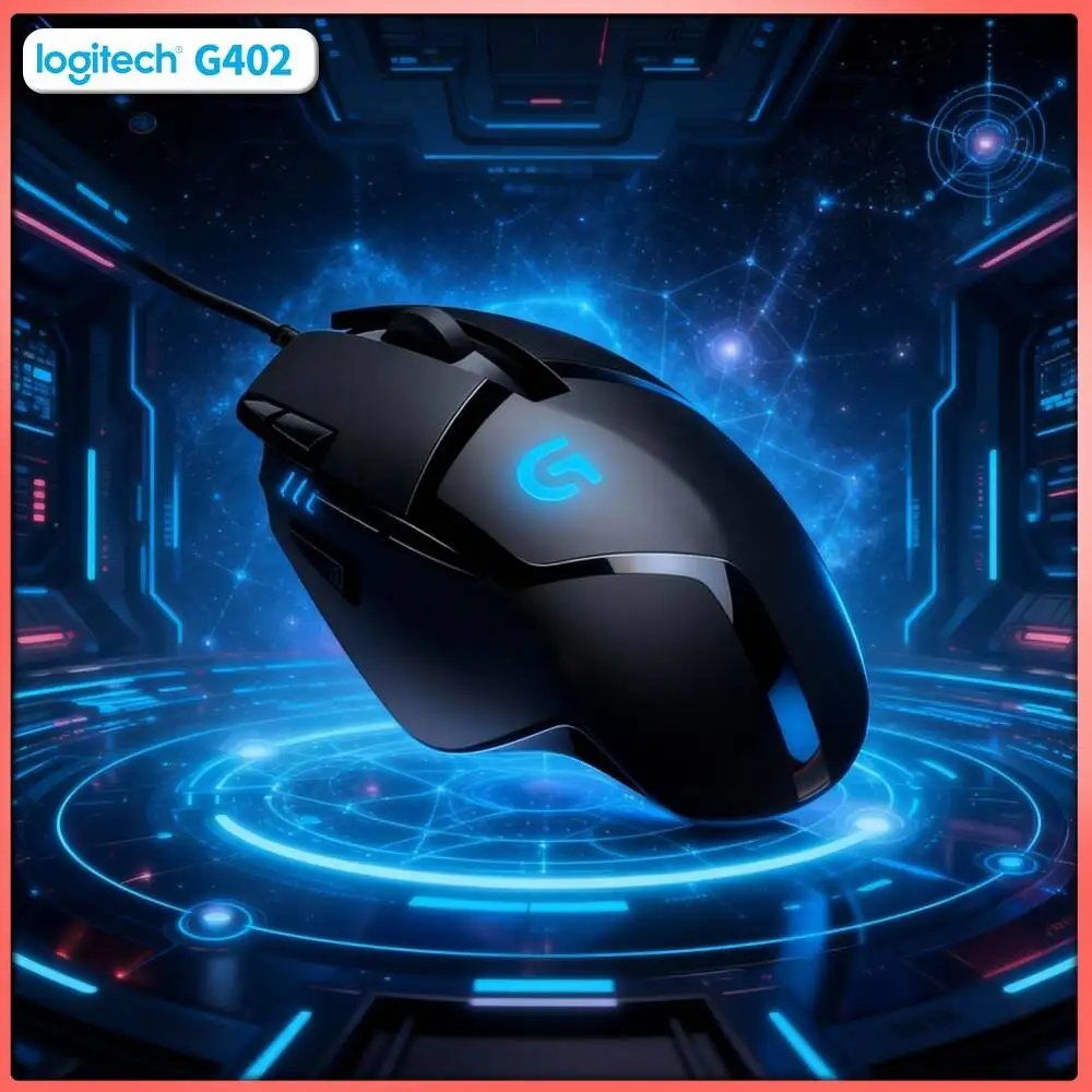 Logitech G402 Hyperion Fury Wired Mouse Delta Zero Sensor 4 DPI Settings 4000 DPI Anti-Slip for Gaming & Work