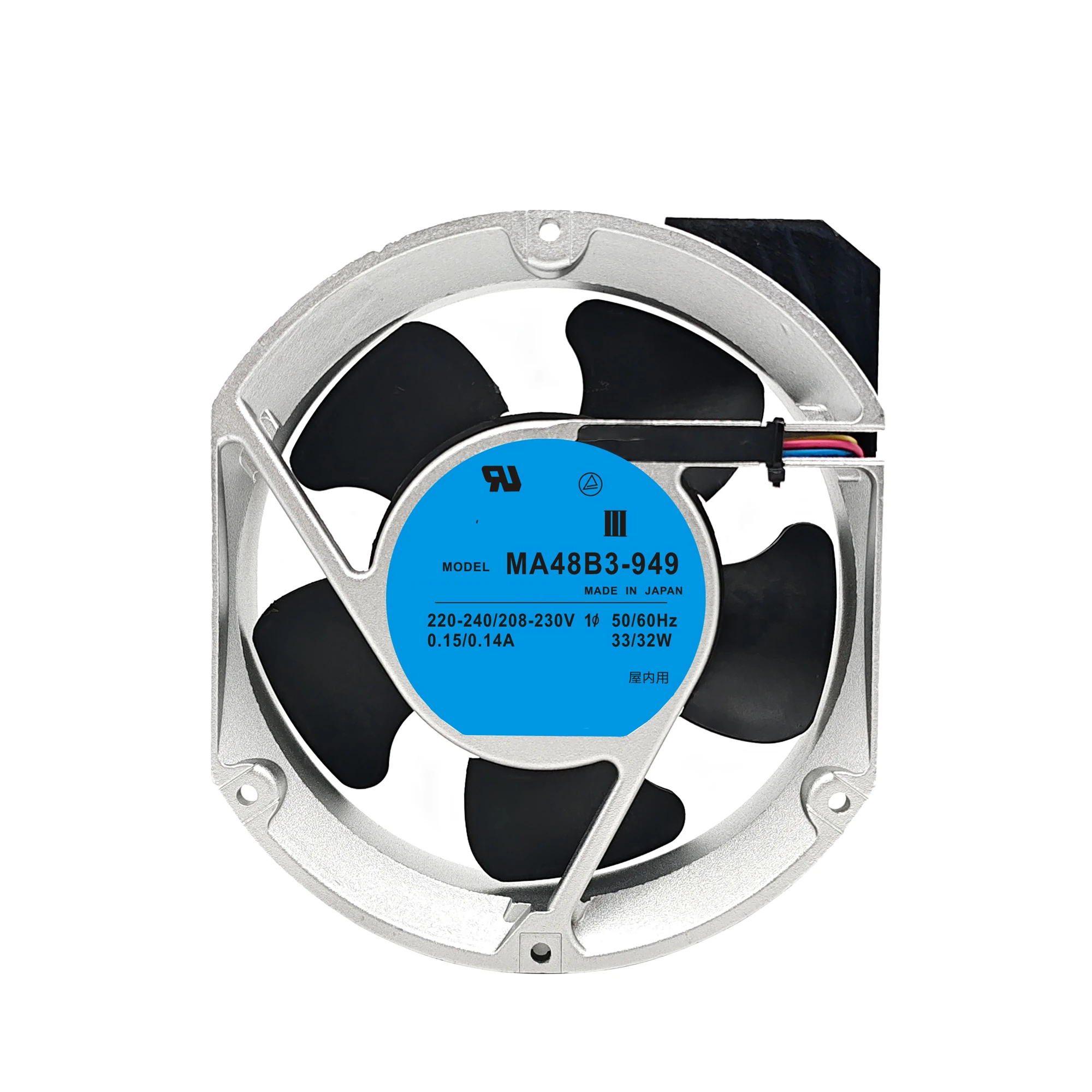 

Cooling Fan MA48B3-949 220-240/208-230V 0.15/0.14A 33/32W 17cm 17250 172*150*50MM 2-PIN Connector
