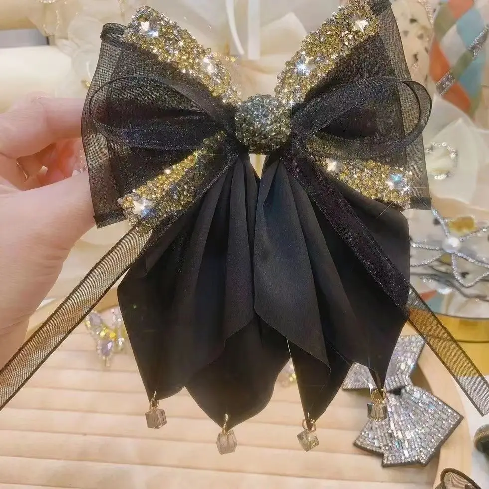 

Bow Hair Accessory High-end Floral Countryside Hair Clip Women's Top Clip High-end Sense Niche Hair Accessory