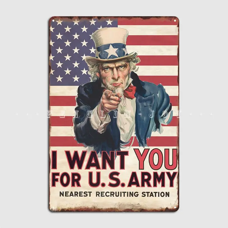 Uncle Sam Us Flag Metal Sign Wall Pub Garage Club Create Plates Tin Sign Poster