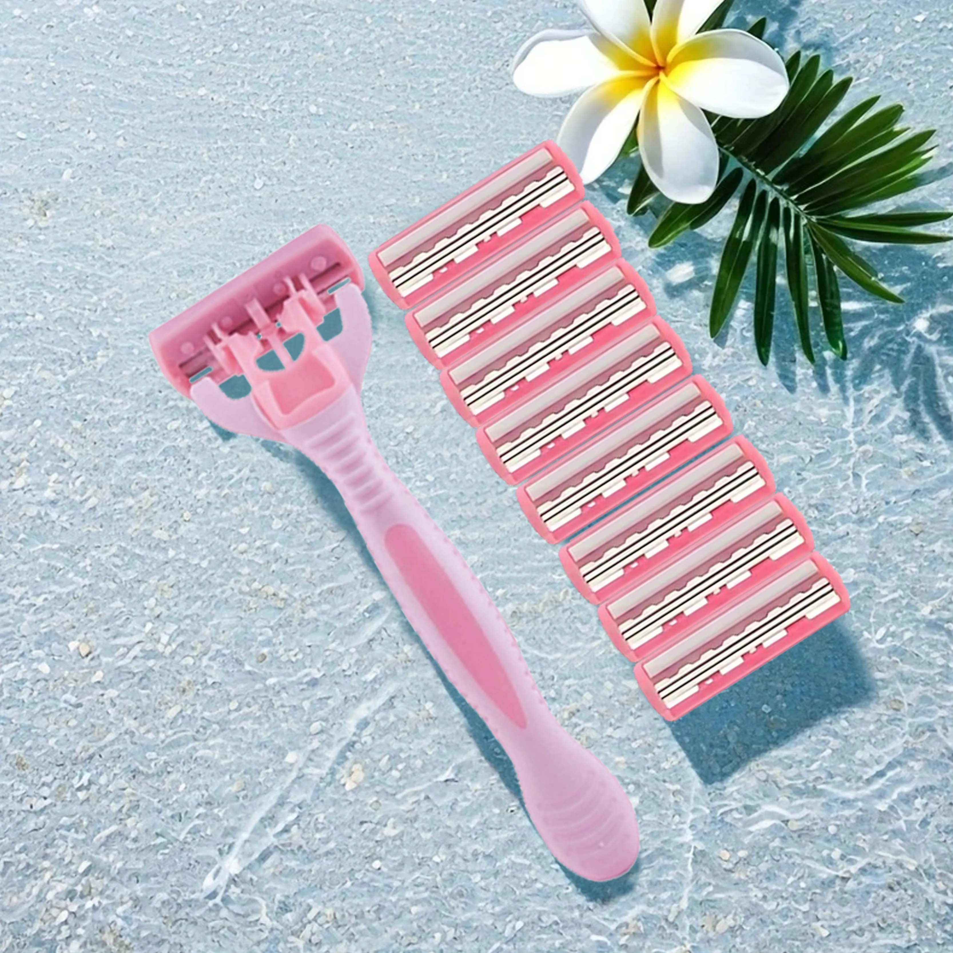 เครื่องโกนหนวดสำหรับสุภาพสตรีคุณภาพสูง ใบมีดทนทาน ด้ามจับสบาย ทำความสะอาดง่าย ปราศจากน้ำมัน ของขวัญเพื่อความงามและเทศกาลต่างๆ