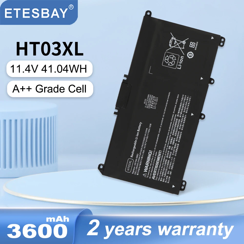 

ETESBAY HT03XL Laptop Battery Replacement For HP 14-ma0312ng 14-df1000 14m-dh1003dx 14s-cr2002TU 14-CE0025TU 14-CE0034TX 41.7WH