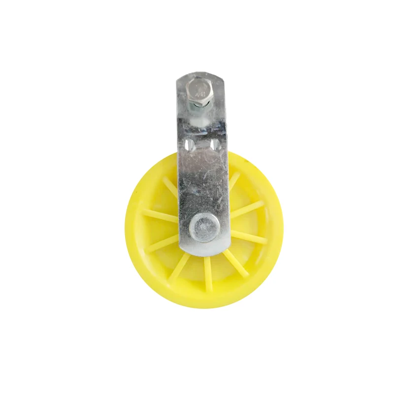 Fixed Single Pulley Block Wheel, Fixed Bolt Pulley Plastic Single Pulley Block Hanging Wire Towing Wheel, Loading 300KG, Yellow