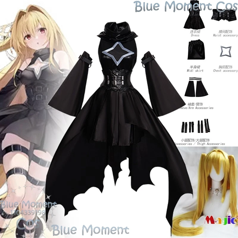 

Golden Darkness Game Azur Lane Косплей Костюм Черное Платье Лолиты Светлый Парик Двойной Пони Волосы Девушка Женщина Хэллоуин Фестиваль Событие
