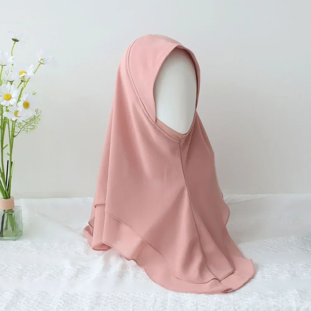 Chiffon Hijab Jersey Hijabs für Frauen Turban Malaiische Pullover Kopfbedeckung Doppelschicht Einfarbig Kopftuch Motorhaube Hijab Turbante