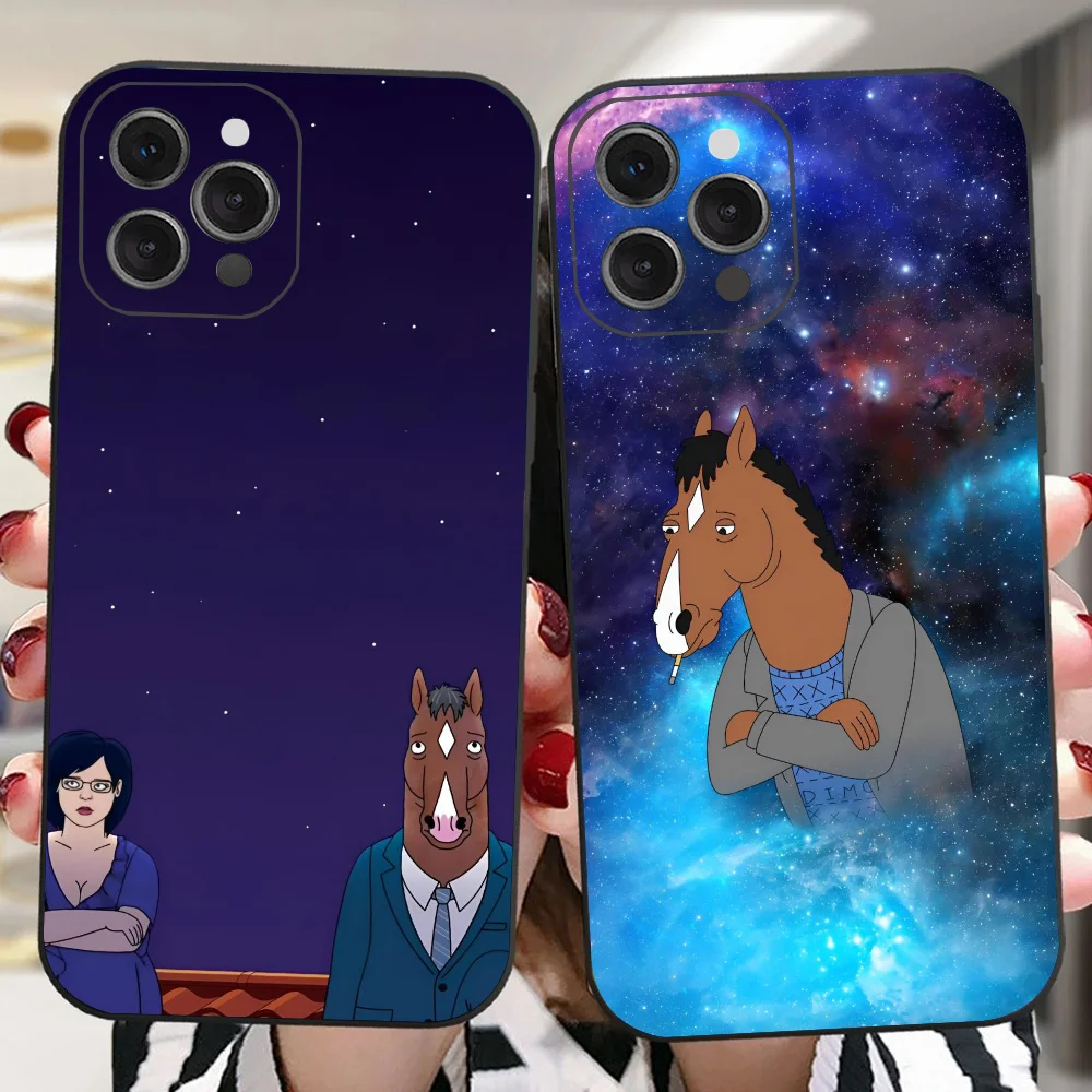 Phone Case FUNNY ANIME BoJacks Horsemans For IPhone 16 15 14 13 Pro Max 11 12 Mini X Xs XR Se 2022 Black Silicone Cover