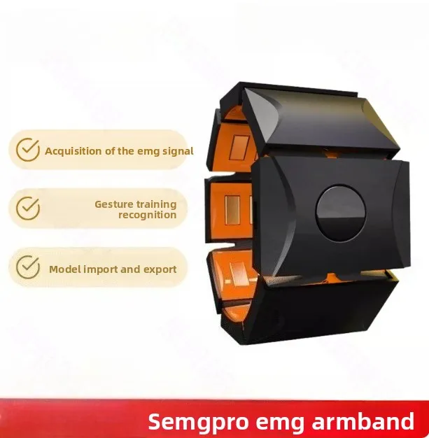 8-Channel sEMG PRO EMG Sensor Arm Ring, Smart Gesture Training, Wearable, Developable