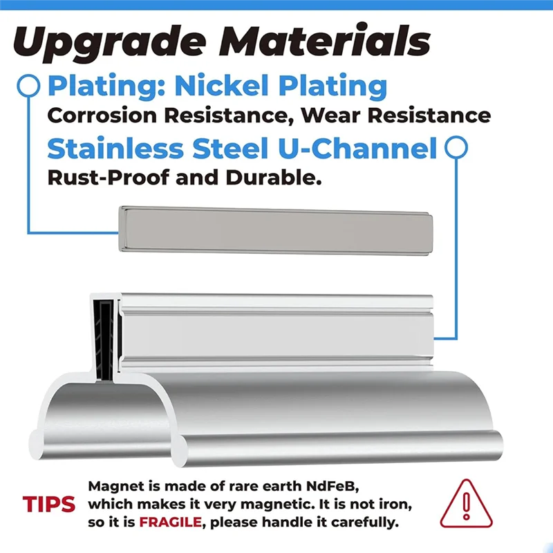 AF93-Shower Door Magnet 3Inch Frameless Shower Door Handle With Metal Strike And Magnet For Swing Glass Shower Doors