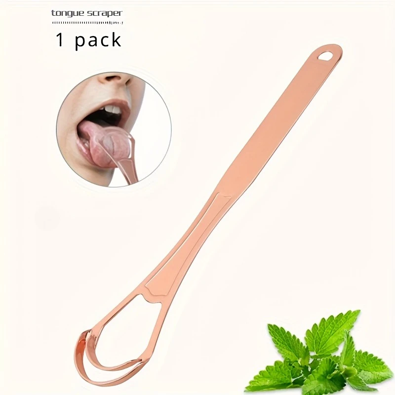 Double-layer Tongue Cleaner Brush with Stainless Steel Deep Cleaning Bristles & Fresh Breath Tips tongue Scraper
