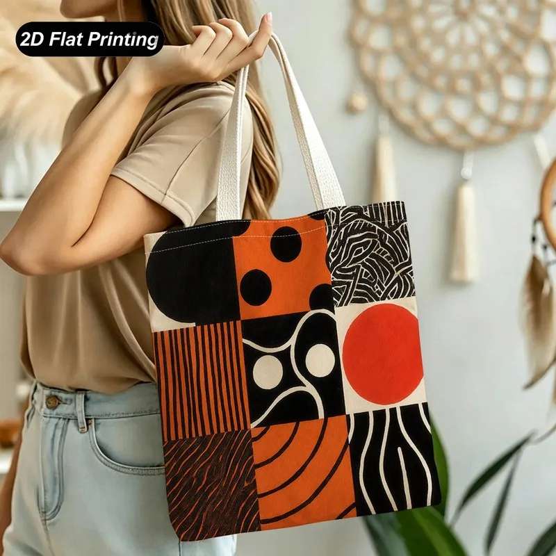 Tote Bag Women's Handbag Abstract Geometric Patchwork Print Tote Bag Large capacity and durable Adapted shopping Daily Use
