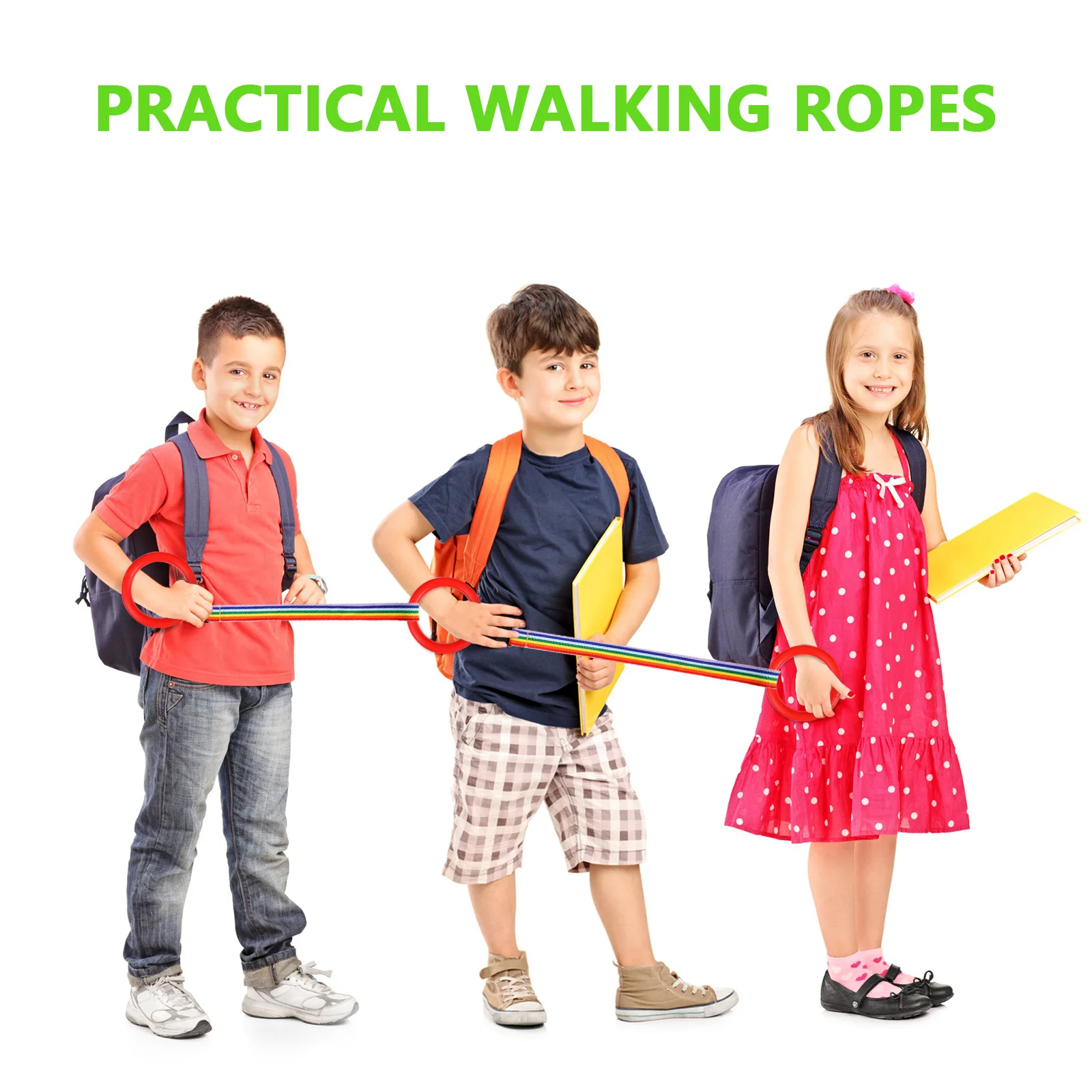 

12 pcs Anti-lost Traction Ropes Kids Toddlers Preschool Daycare Kindergarten Bright Nylon Safety Walking Line Ropes