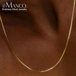 eManco Stainless steel Collarbone chain Fashion new men's Titanium Steel Box Chain Necklace does not lose color Waterproof