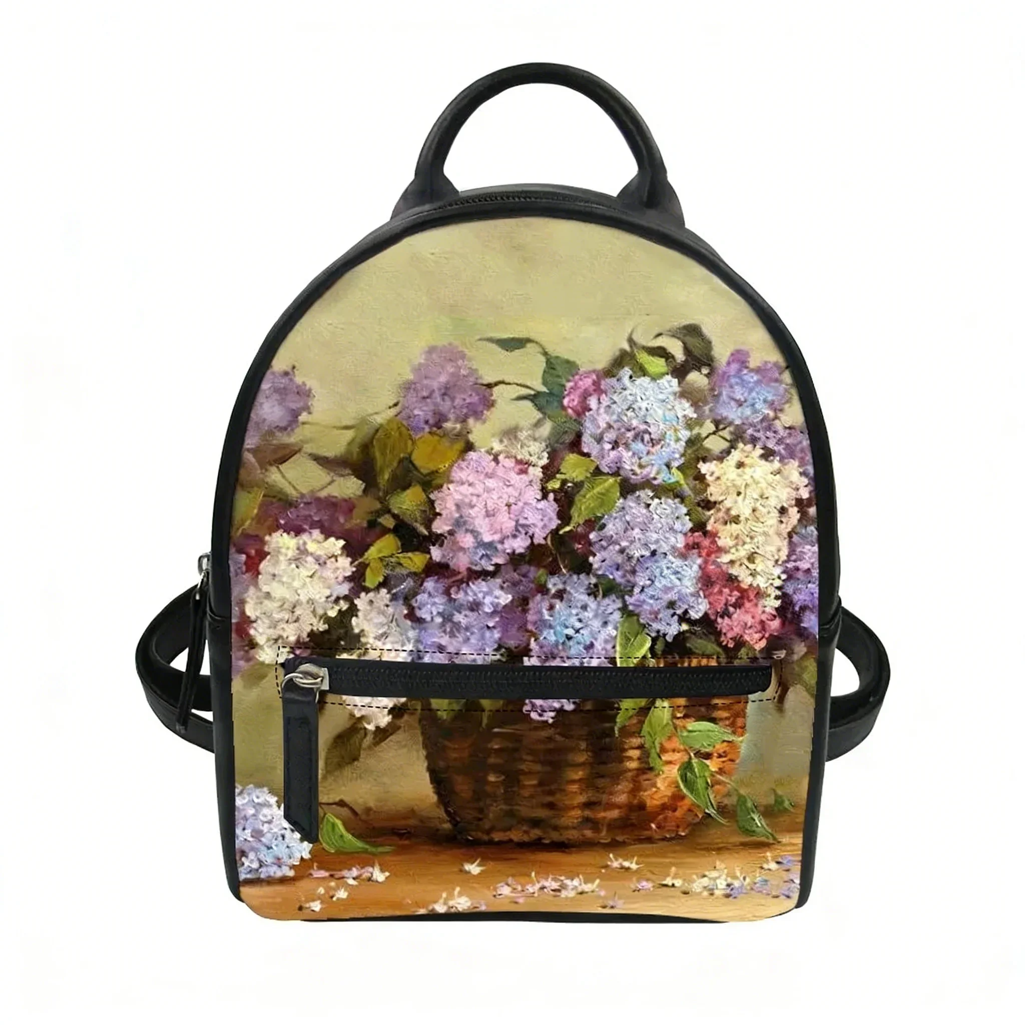 

Floral Print Pattern Custom Backpack Purse Women Carter Schoolbags Double Shoulder Bag Mini Daypack Leather Travel Bag