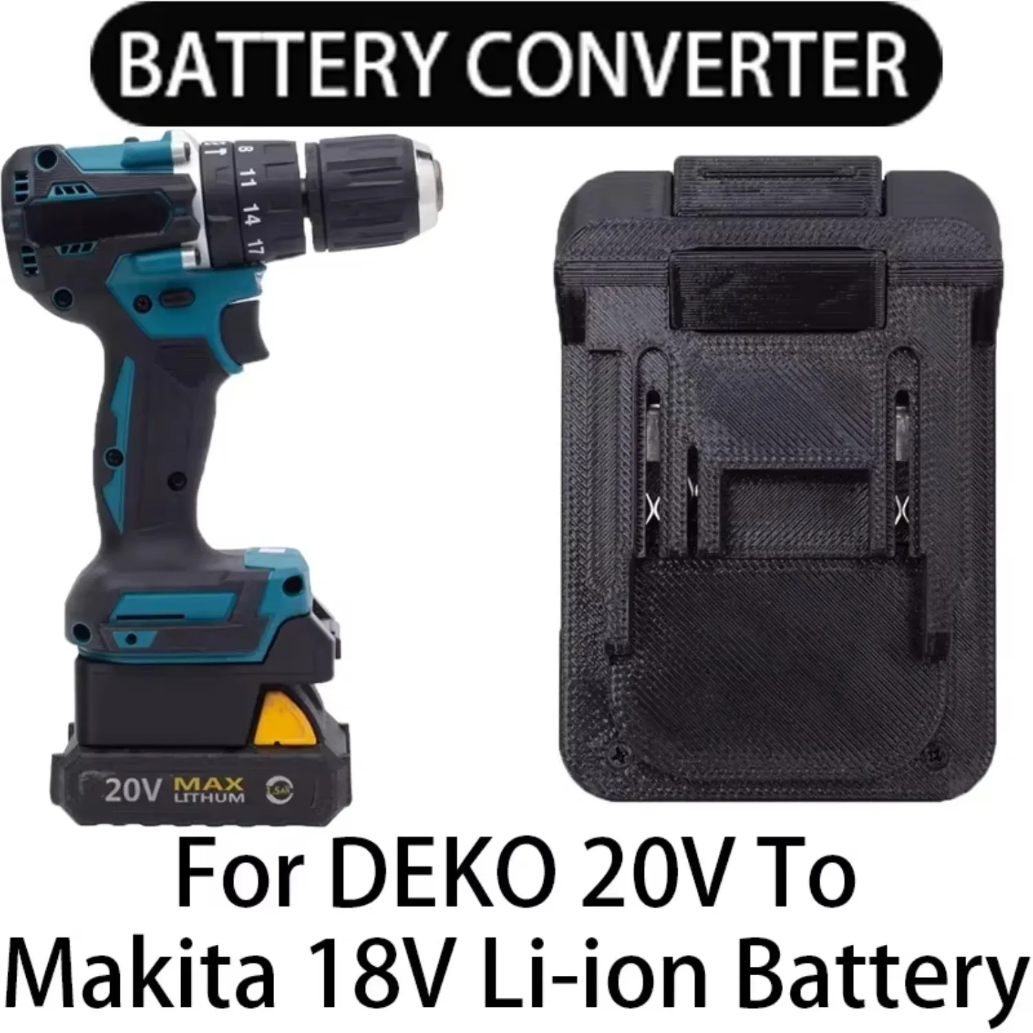 The Adapter for DEKO 20V Lithium-ion Battery Is Converted To Makita 18/20V Cordless Electric Drill Power Tool Accessories