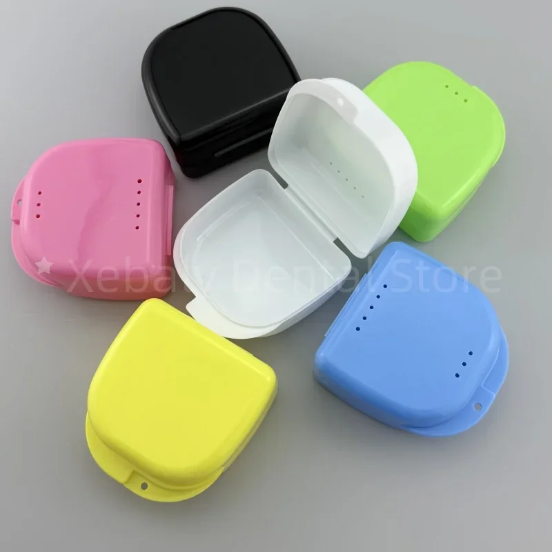 40pcs Denture Tray Box Dental Orthodontic Retainer Box Case Plastic Teeth Container Denture Box False Teeth Protective Case