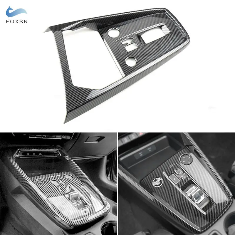 Car Interior Carbon Fiber Texture Center Console Control Gear Shift Frame Cover Trim Decal For Audi A3 8Y 2019 2020 2021 LHD