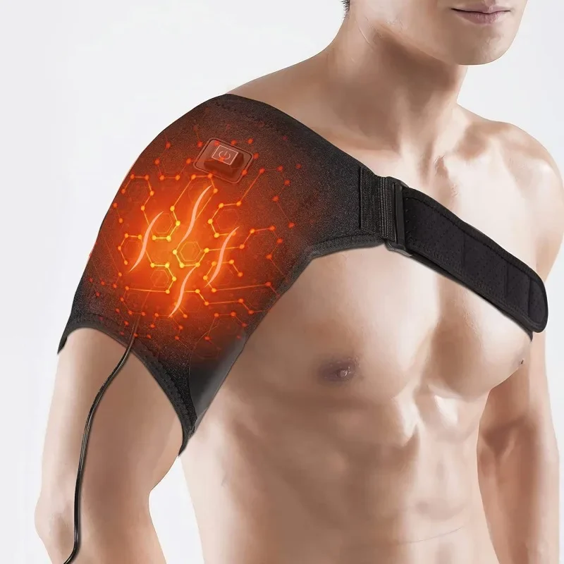 

New Heated Shoulder Brace Adjustable Heating Shoulder Pad Unisex Heat Therapy Shoulder Massager Wrap for Pain Relief