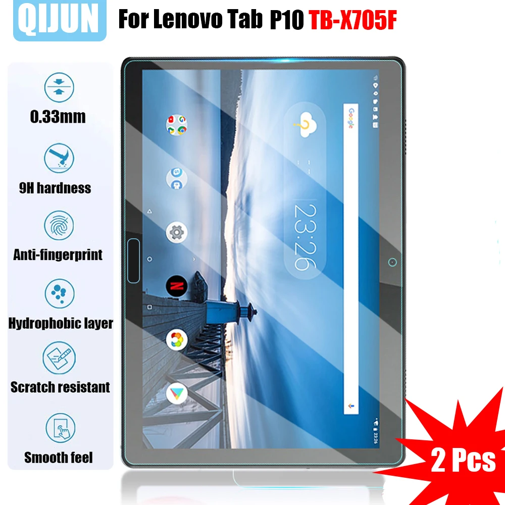 

Tablet Tempered glass film For Lenovo Tab P10 Explosion Scratch proof membrane Anti fingerprint protective film 2 Pcs TB-X705