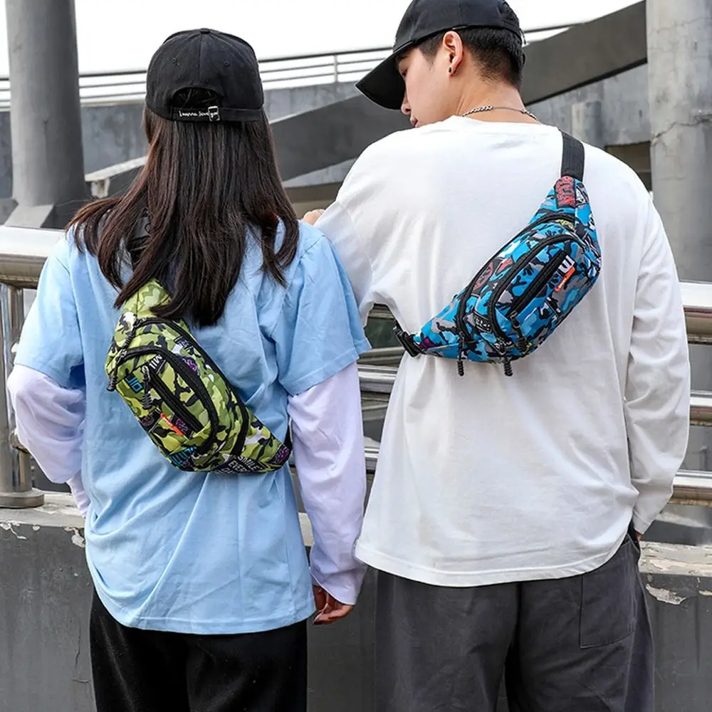 

Fashion Canvas Waist Bag high-capacity Waterproof Banana Bag Outdoor Sports Fanny Pouch Women Men