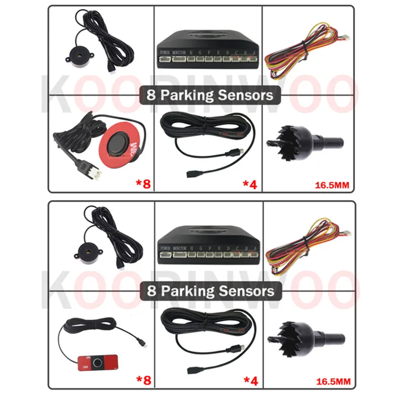 Car Parking Sensors Kit 6 8 Front And Reverse Radar Blind Spot Detector Vehicle Parking Assistant Parktronics Electronic Devices