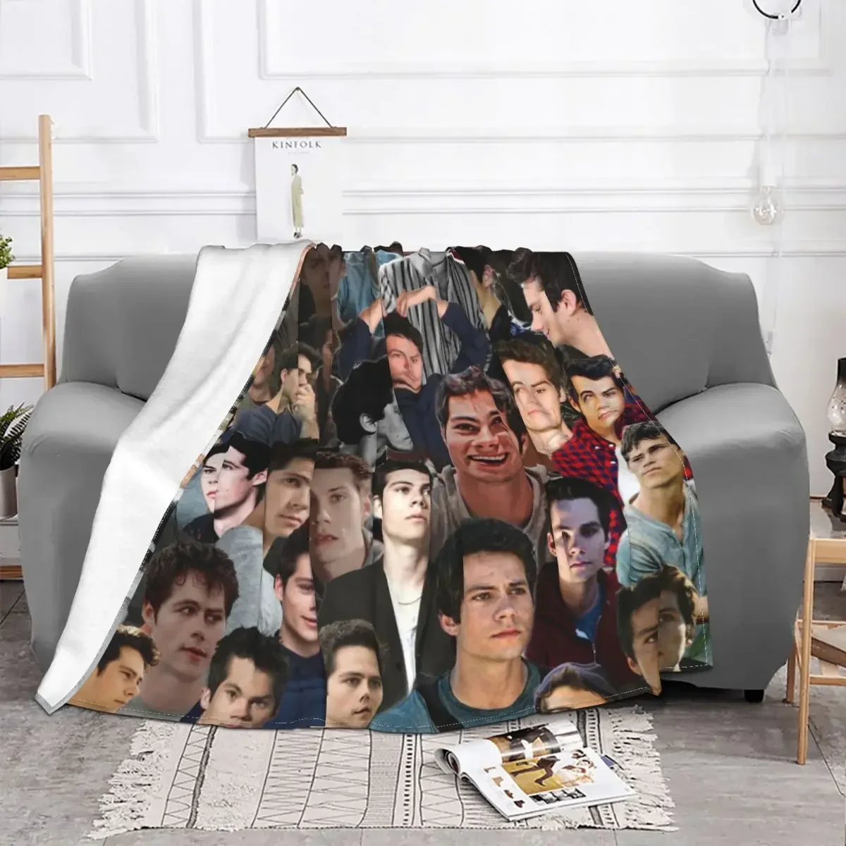 Dylan O\'Brien Stiles Knitted Blanket Teen Wolf Flannel Throw Blanket Bed Sofa Decoration Soft Warm Bedspread