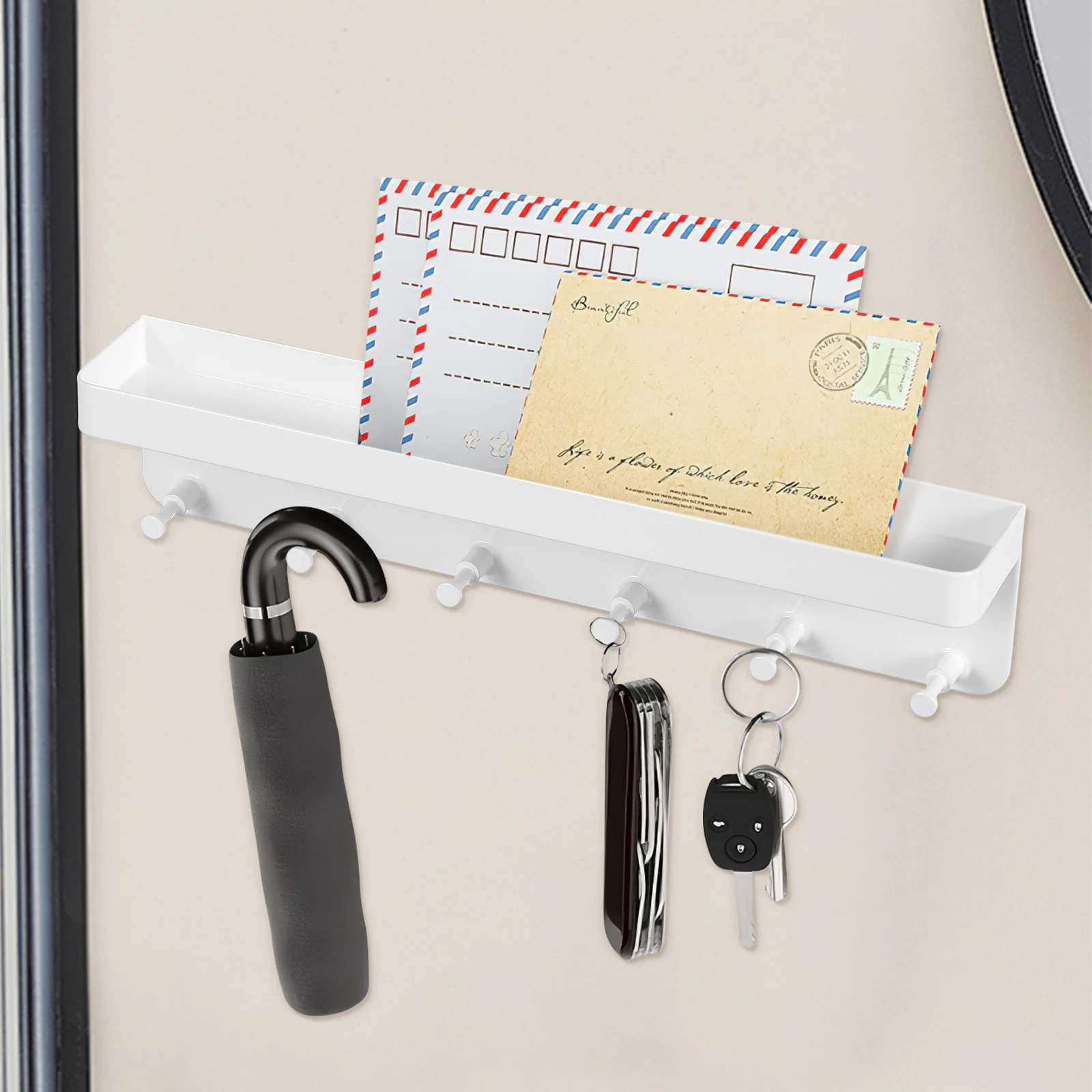 

Medal Display Hanger White Wall Mounted for Gymnastics Football Sports Commemorative Rack Plastic Jewelry Stand