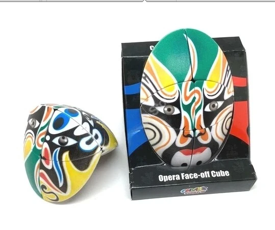 Cubo FACE-OFF dell'Opera cinese GuanYu (maschere rosse, blu, nere, bianche, verdi e gialle, collezione d'arte)