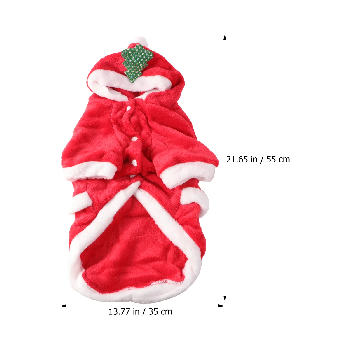 

Christmas Dog Clothes Pet Hooded Coat Warm Flannel Winter Red Christmas Costume Outdoor Walking Dog Winter Clothes Pet Supplies