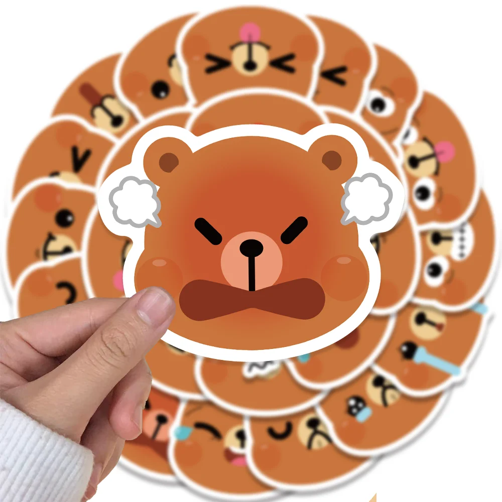 Pegatinas de oso de peluche de dibujos animados para niños, 25 piezas, decoración clásica impermeable para teléfono, cuaderno, sobre, monopatín, portátil, juguete de regalo