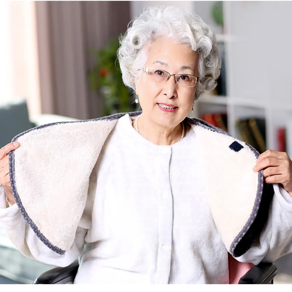 Soft Double Sided Shoulder Cape Shoulder Coverage Warm Cape Protective Shawl for Elderly