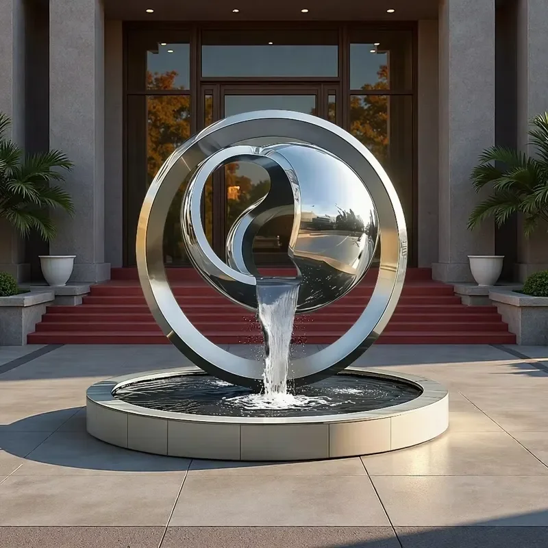 Modern Stainless Steel Landscape Sculpture Polished Outdoor Metal Artwork for Hotel Plaza Decoration