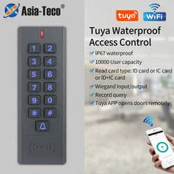 Asia Teco WIFI Tuya cerradura de puerta inteligente teclado sistema de Control de acceso de puerta impermeable llave RFID independiente control de acceso de entrada de puerta