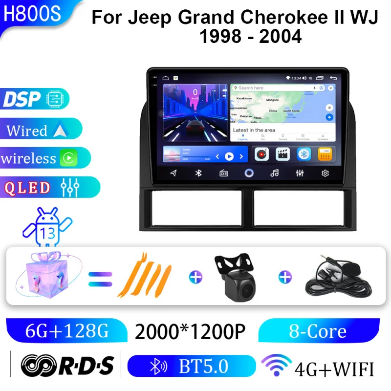 

For Jeep Grand Cherokee ll WJ 1998-2004 Car Multimedia Player Android Car Player GPS WIFI Carplay 4G Car Radio Navigation Stereo