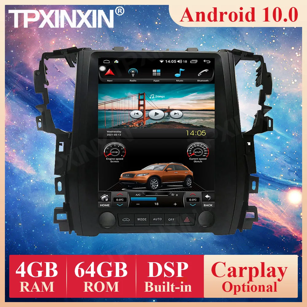 Car GPS Radio For Toyota Alphard 30 Tesla Style Android 10 Carplay Multimedia Player Vertical IPS Screen  DSP WiFi