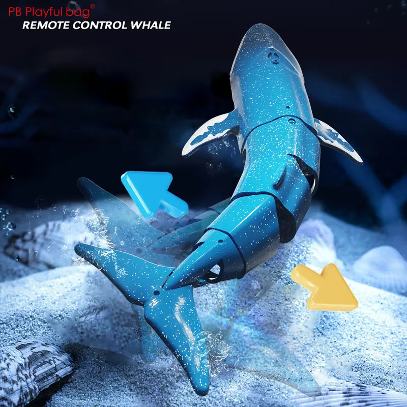 B4 RC Whale Animal Simulation Water Boat Summer Water Shark Diving Whale Water Spray Boy Remote Control Toys AC150