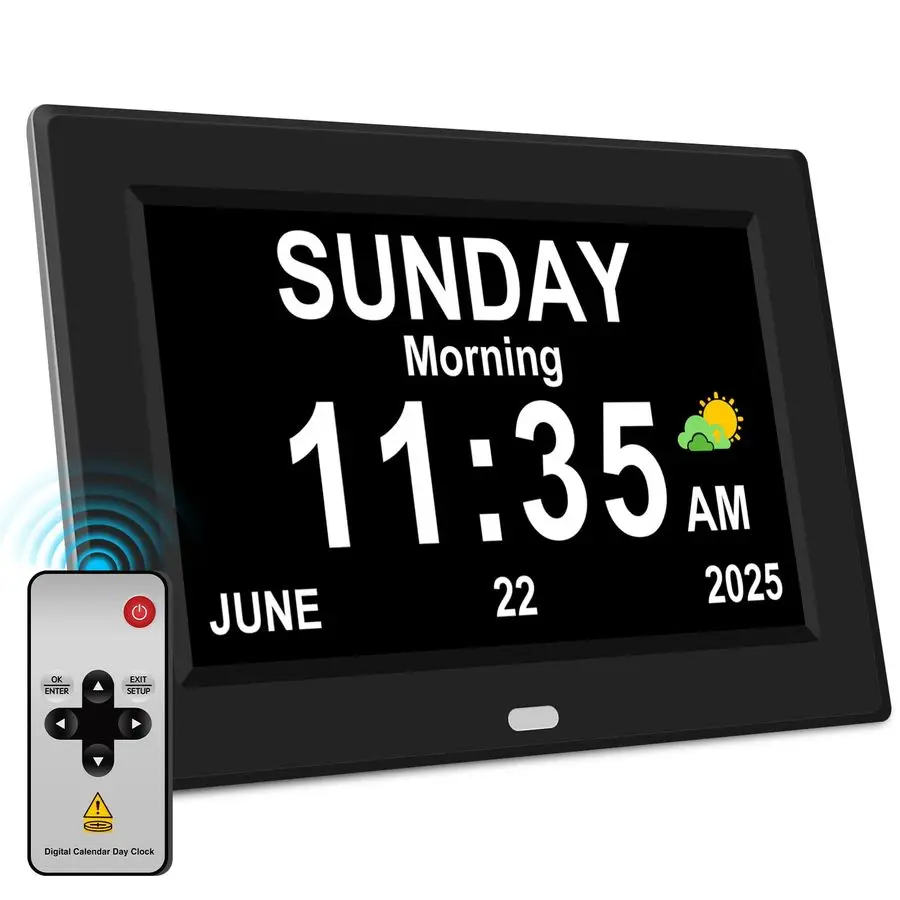 

11 Large Display Digital Alarm Clock for Seniors Date Day of Week Digital Calendar for Elderly Electric Digital Clocks 12 Alarm