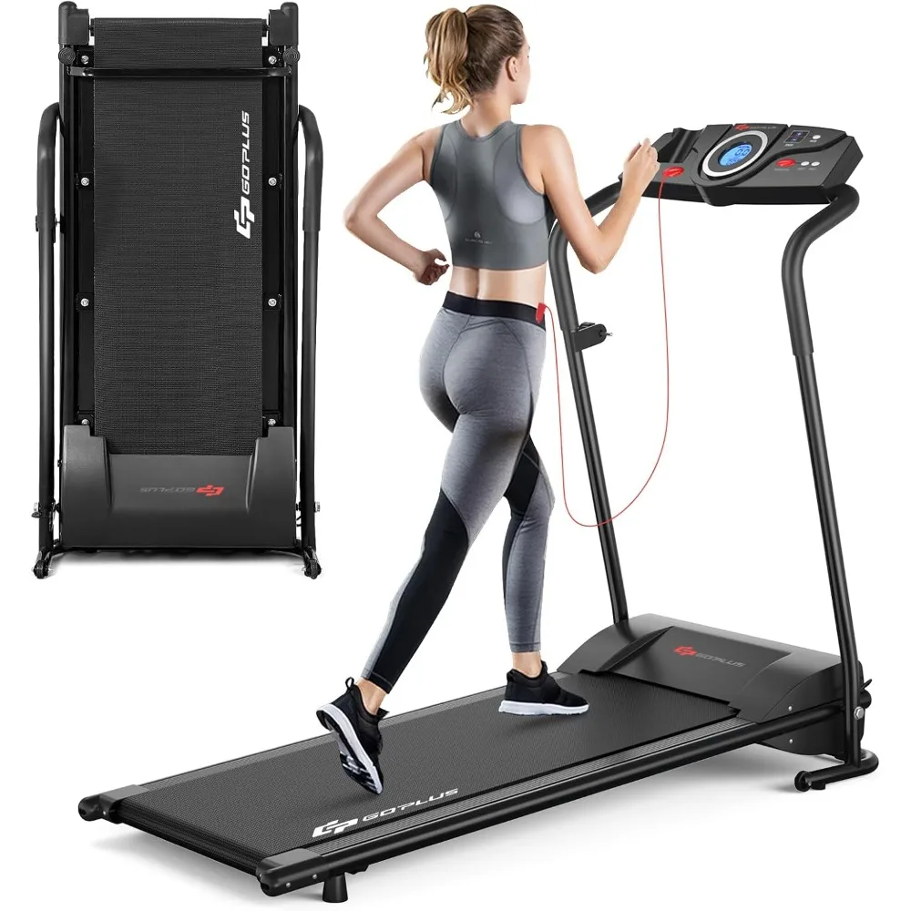 Compact Folding Treadmill for Home, Electric Walking Running Machine, Low Noise, Built-in 2 Workout Modes