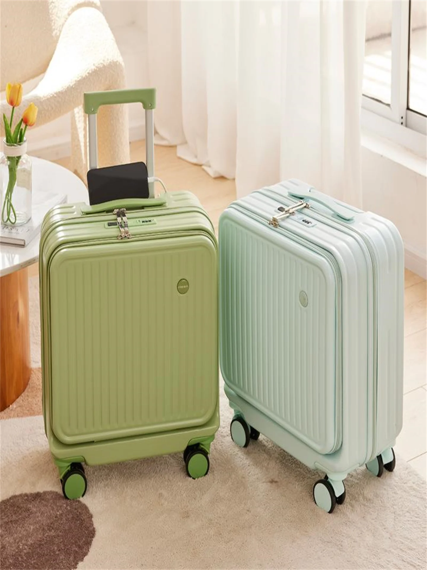 

New Small Size Carry-On Suitcase Side Opening Women's ort Trip Password Lo Wheel Suitcase for Men And Women
