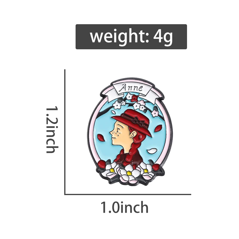 Cartoon Classic Children's Novel Character Enamel Pin Kawaii Childhood Heroine Brooch Lapel Backpack Badge Fans Jewelry Gift