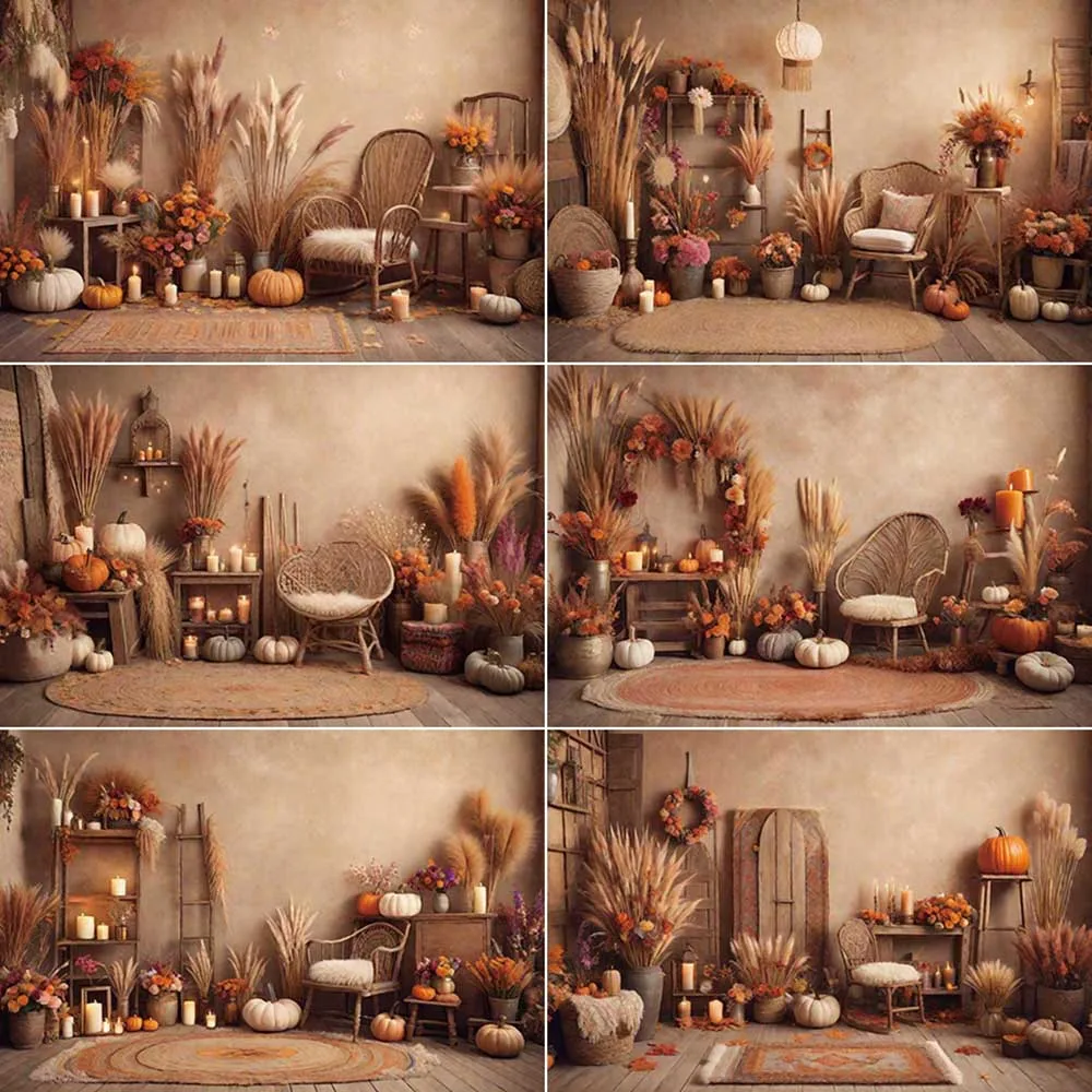 MOON.QG Boho Anniversary Photography Background Coybow Decoration Autumn Photozone Backdrop Children Studio Photobooth Props