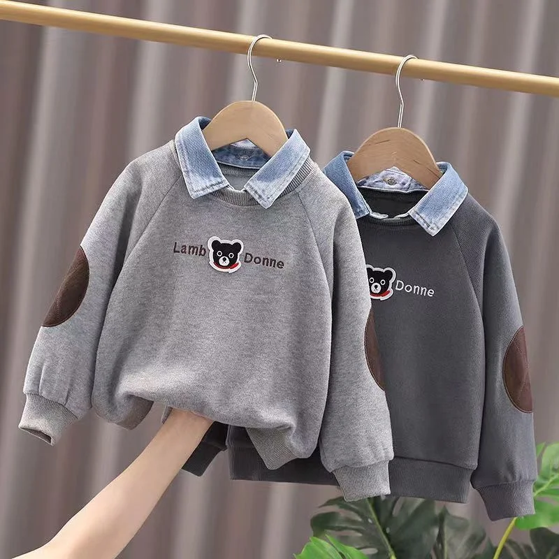 Sudaderas con capucha para niños, Tops de algodón, prendas de vestir elegantes para primavera y otoño, ropa a prueba de viento para niños y