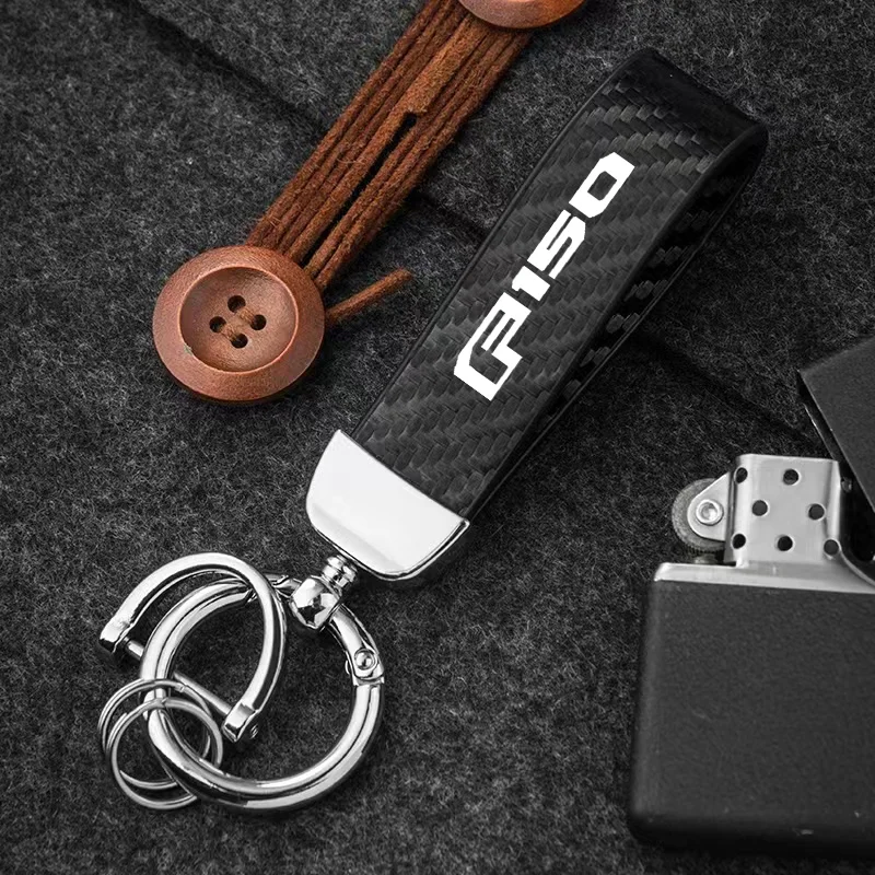 Keychain Carbon Fiber Car Zinc Alloy Keyrings Luxury for Ford F 150 F150 10 11 12 13 14 2021 2020 2019 2018 2017 Accessories