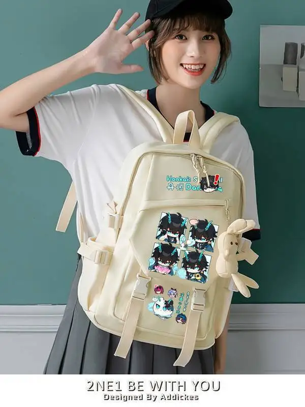 Star Dome Railway Merchandise Dan Heng Yin Yue Jun Fan Art Backpack Anime Double Shoulder Bag For Girls Primary And Middle Anime