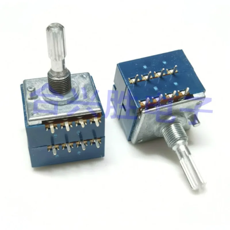 1 Piece 27 Type A50K A100K 50KAx2 100KAx2 Fever Level Power Amplifier Potentiometer With Equal Sound Tap Flower Shaft 8Pin