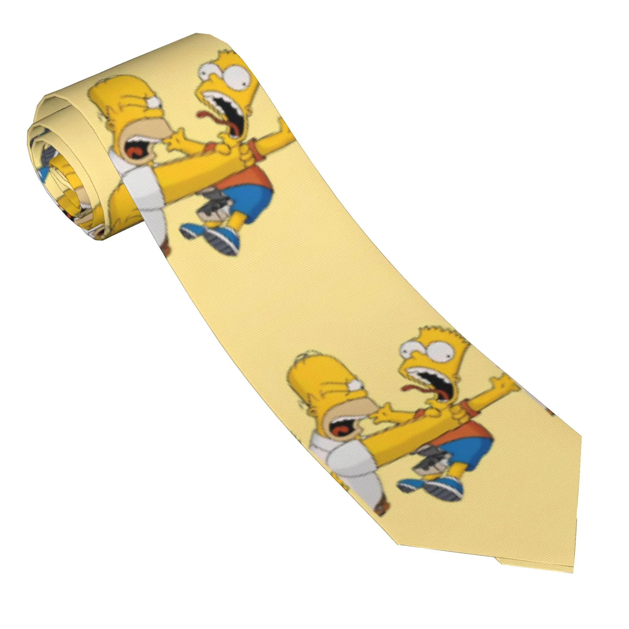 Neckties S-Simpsonn Anime Funny Men Women Fashion Polyester 8 cm Narrow Neck Ties  for Men Daily Wear Gravatas Wedding Party