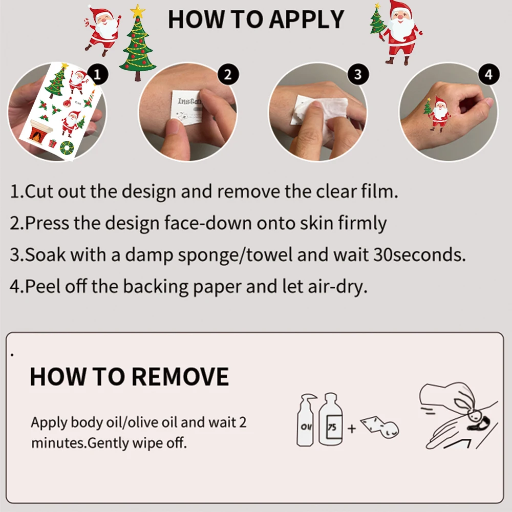 12 قطعة من الوشم المؤقت لعيد الميلاد مع 90+ أنماط للنساء رجل الثلج اللطيف، أشجار عيد الميلاد، الجوارب، سانتا كلوز للحفلات