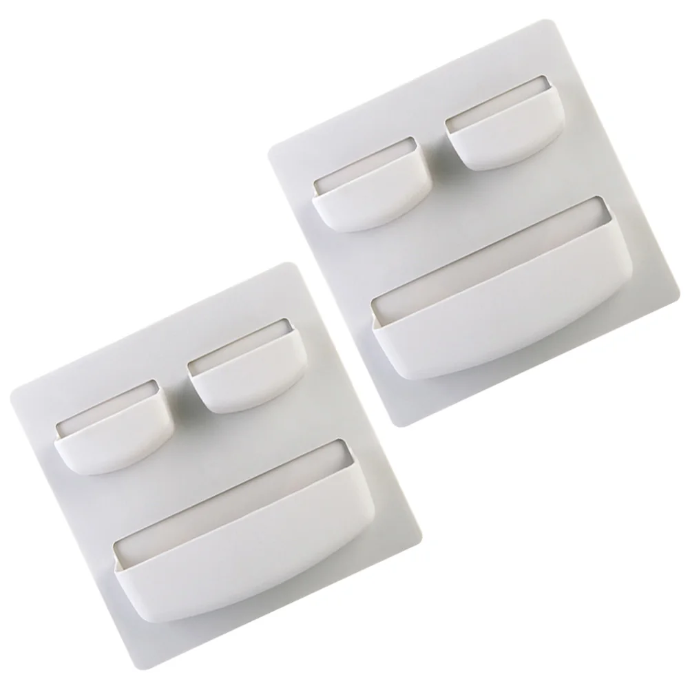 

2Pcs Multifunction Wall Storage Shelf Adhesive Mounted Kitchen Rack PP Lightweight Home Office Dorm RV Organizer