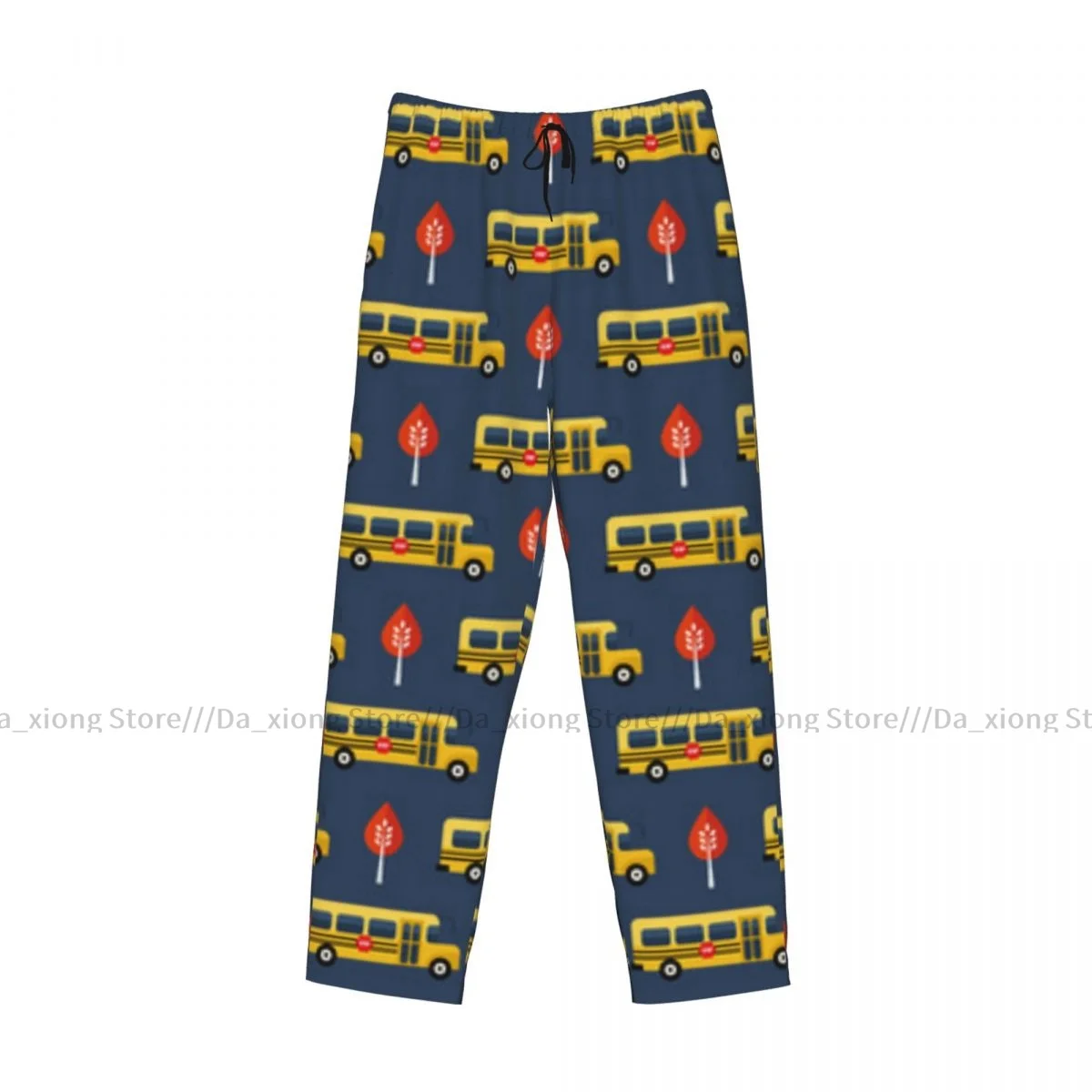 Men Sleep Bottoms Male Lounge Trousers Men's Cute School Bus Pattern Pajama Pants